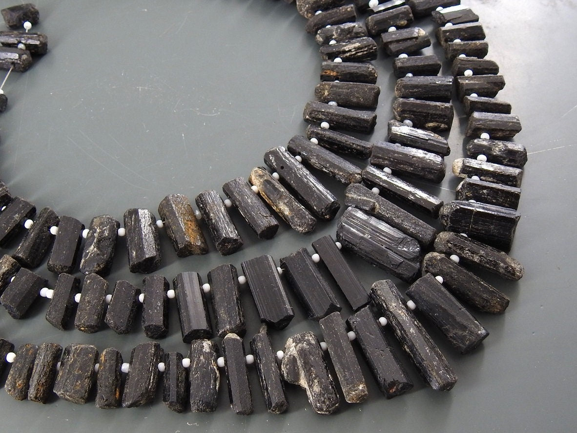 Black Tourmaline Natural Crystal Rough Stick 10Inches 25To10MM Approx Loose Raw Stone For Jewelry Makers R6