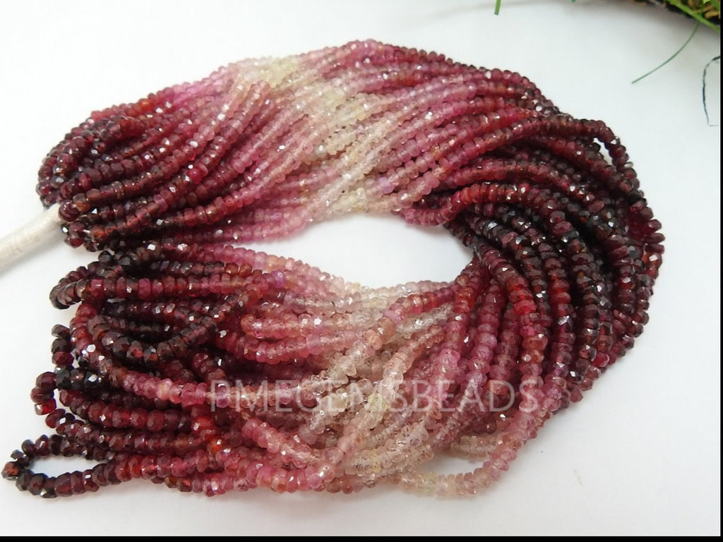 Natural Ruby Shaded Faceted Roundel Bead For Making Jewelry 16Inch 3MM Approx Gemstone Loose Strand DIY Earring Material PME-B6