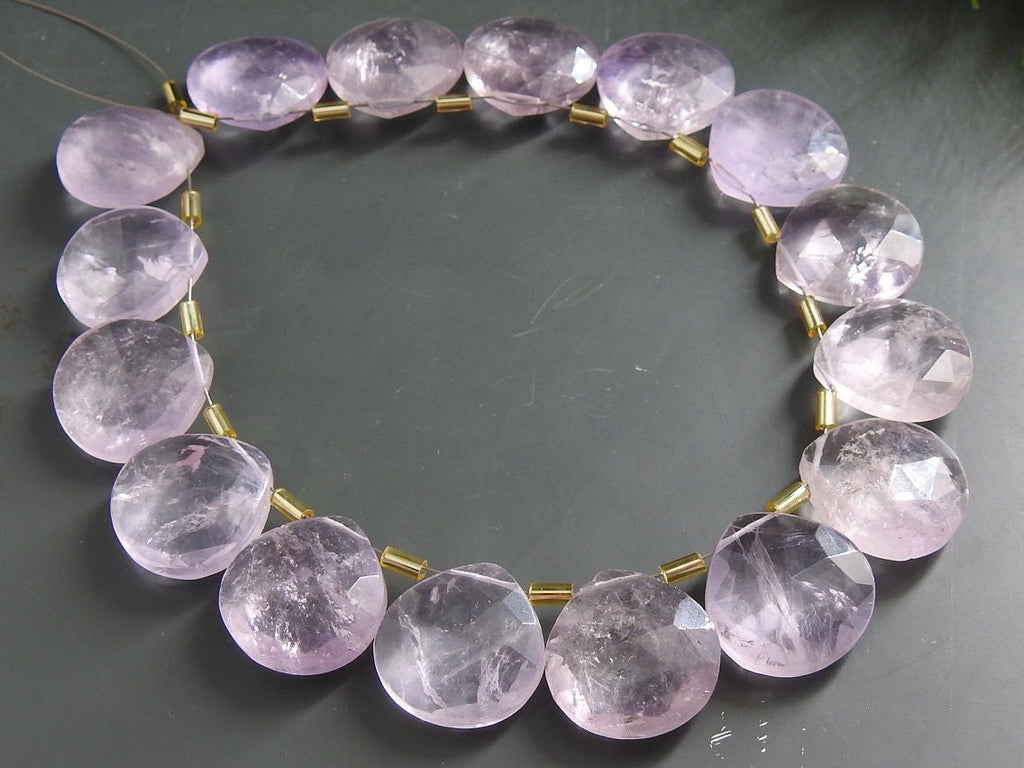 Pink Amethyst Faceted Heart Shape Teardrop For Making Jewelry Earring Pair Natural Stone Wholesaler Supplies PME-CY3