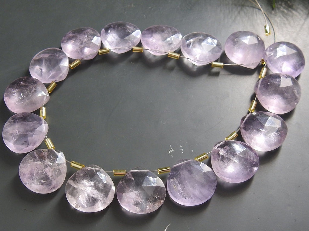 Pink Amethyst Faceted Heart Shape Teardrop For Making Jewelry Earring Pair Natural Stone Wholesaler Supplies PME-CY3
