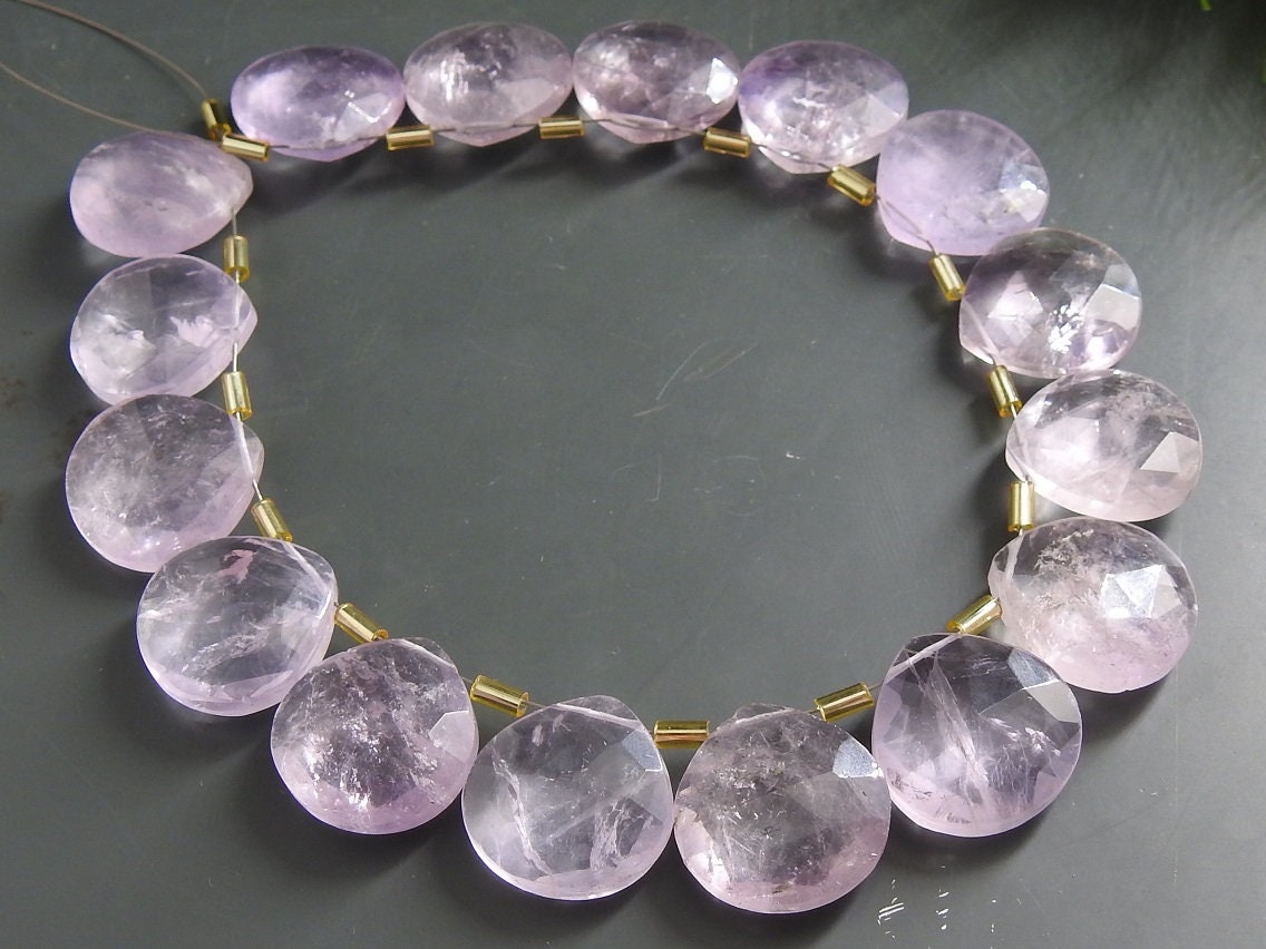 Pink Amethyst Faceted Heart Shape Teardrop For Making Jewelry Earring Pair Natural Stone Wholesaler Supplies PME-CY3