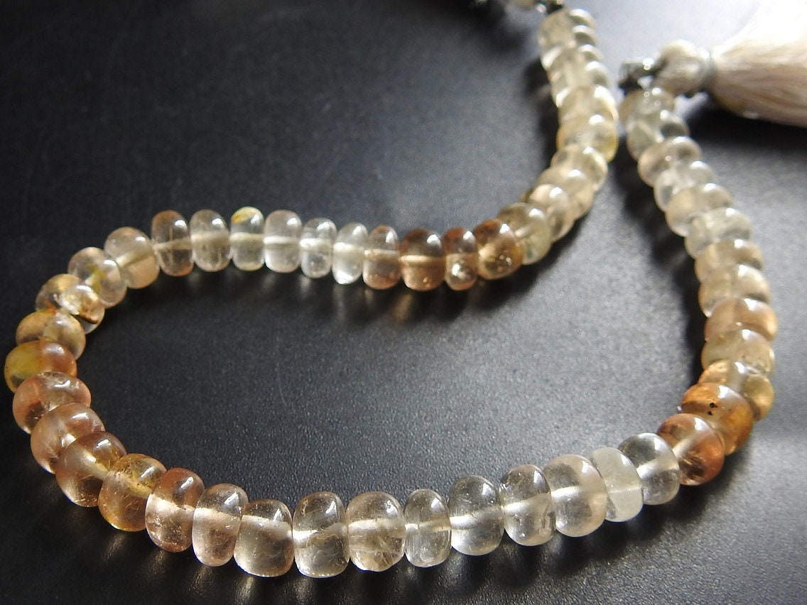 Imperial Topaz Multi Shaded Smooth Roundel Bead 14Inches Strand 5MM Approx For Jewelry Making Wholesaler Supplies Natural Stone PME-B6