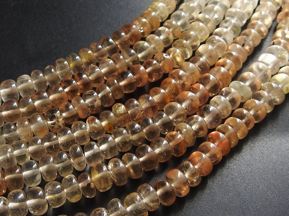 Imperial Topaz Multi Shaded Smooth Roundel Bead 14Inches Strand 5MM Approx For Jewelry Making Wholesaler Supplies Natural Stone PME-B6