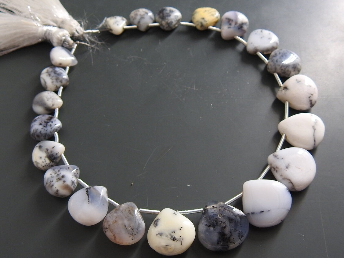 Dendritic Opal Smooth Hearts Shape Teardrop 20Piece 14X14To9X9MM Approx Natural Stone MS-BR8