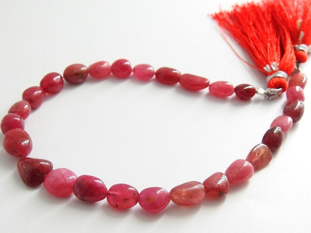 Ruby Smooth Tumble Nugget For Making Jewelry 8Inches Strand 10x8To7x5mm Wholesaler Supplies Natural Red Precious Gemstone Loose Spacer Bead