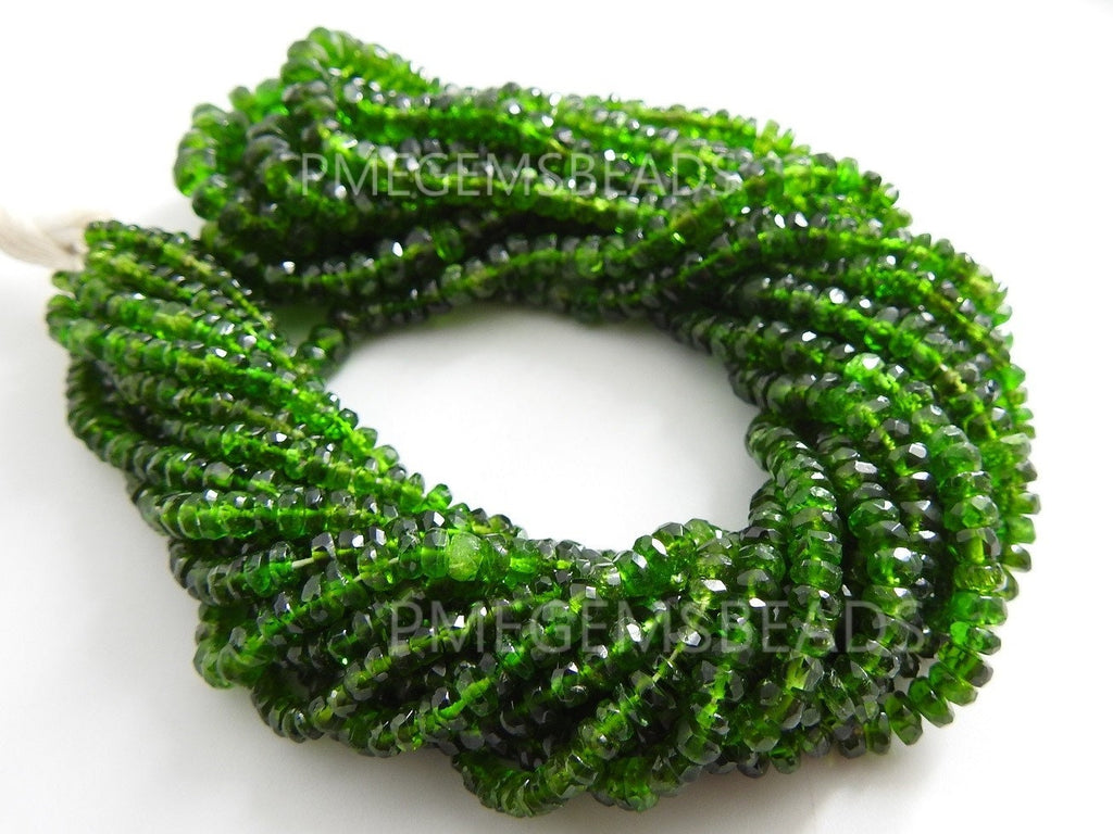 Reserved Chrome Diopside Faceted Rondelle Bead 3MM 16 Inches Strand Natural Green Stone Micro Roundel Loose Beads Wholesaler Supplies PMEB6