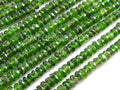 Reserved Chrome Diopside Faceted Rondelle Bead 3MM 16 Inches Strand Natural Green Stone Micro Roundel Loose Beads Wholesaler Supplies PMEB6