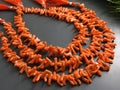 Orange Coral Natural Polished Rough Stick, 10 Inch Strand, 12x3 to 7x3mm Branch Beads Supplies BK-CR1