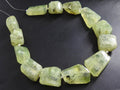 Natural Prehnite Faceted Nugget Beads 10 Inch Strand, 14-20mm Tumbled Gemstone Beads for Jewelry Making, Wholesale Loose Gemstone