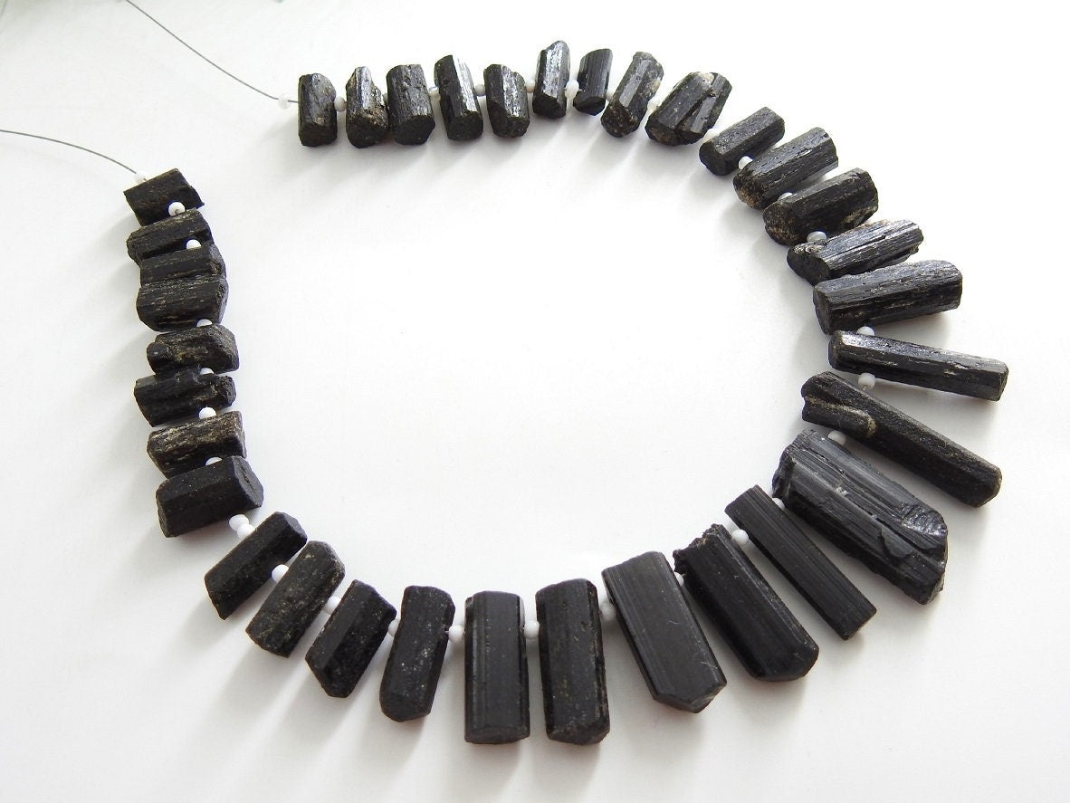 Black Tourmaline Natural Crystal Rough Stick 10Inches 25To10MM Approx Loose Raw Stone For Jewelry Makers R6
