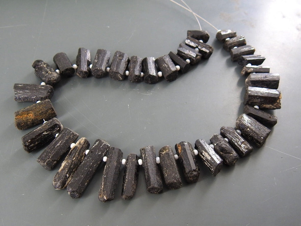 Black Tourmaline Natural Crystal Rough Stick 10Inches 25To10MM Approx Loose Raw Stone For Jewelry Makers R6