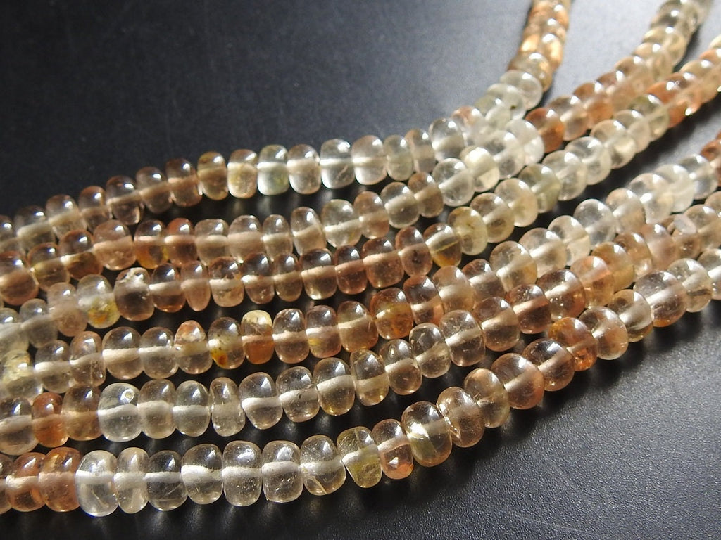 Imperial Topaz Multi Shaded Smooth Roundel Bead 14Inches Strand 5MM Approx For Jewelry Making Wholesaler Supplies Natural Stone PME-B6