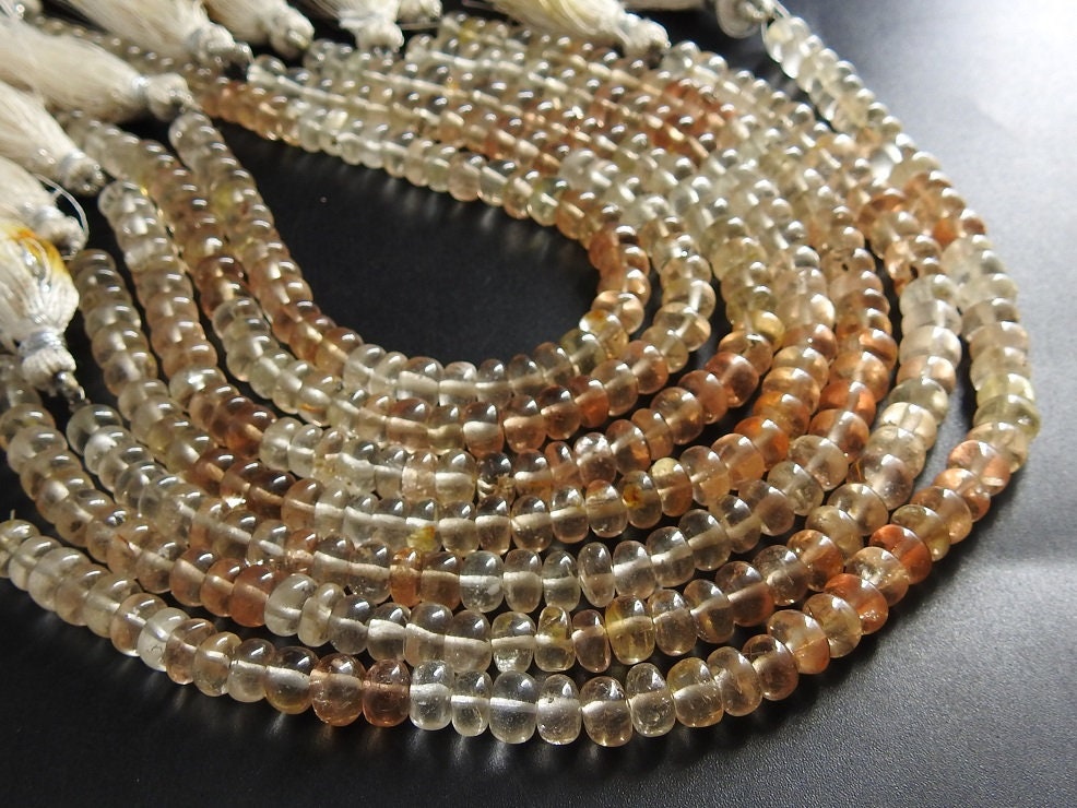 Imperial Topaz Multi Shaded Smooth Roundel Bead 14Inches Strand 5MM Approx For Jewelry Making Wholesaler Supplies Natural Stone PME-B6