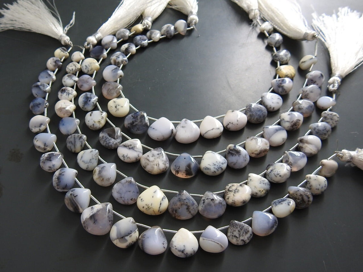 Dendritic Opal Smooth Hearts Shape Teardrop 20Piece 14X14To9X9MM Approx Natural Stone MS-BR8