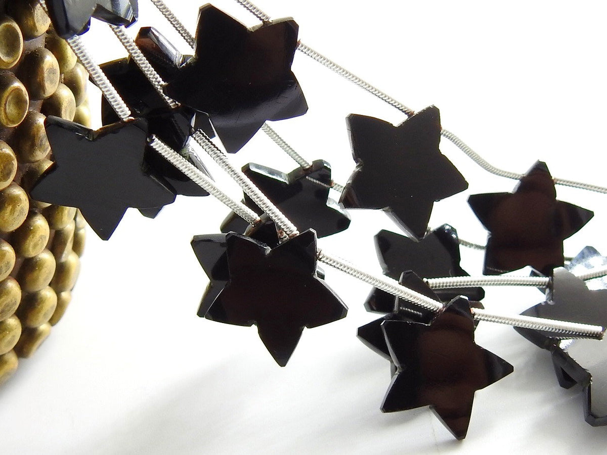 Black Onyx Smooth Star Shape Briolette Calibrated Bead 10Piece 15-14MM Approx One Of A Kind Wholesale Stones Supply for Jewelry Making