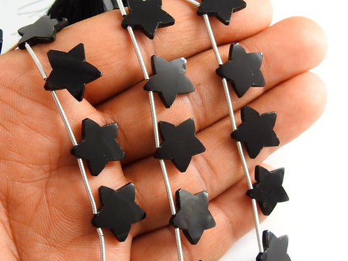 Black Onyx Smooth Star Shape Briolette Calibrated Bead 10Piece 15-14MM Approx One Of A Kind Wholesale Stones Supply for Jewelry Making