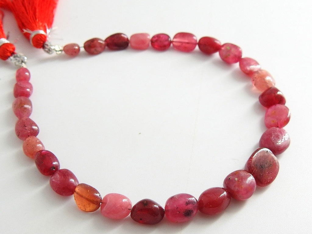 Ruby Smooth Tumble Nugget For Making Jewelry 8Inches Strand 10x8To7x5mm Wholesaler Supplies Natural Red Precious Gemstone Loose Spacer Bead