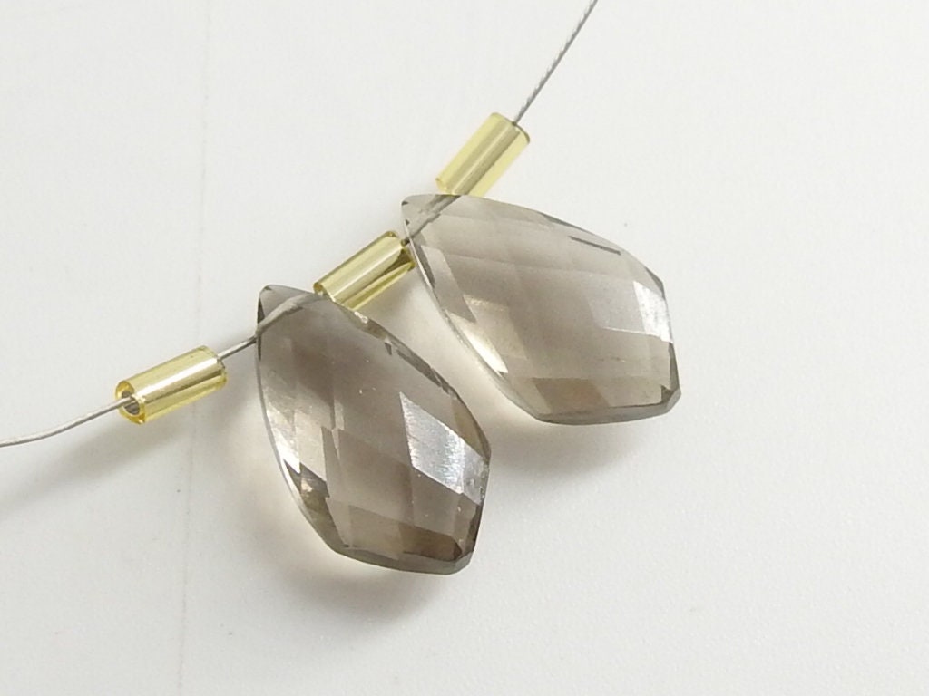 Quartz Faceted Kite Shape Bead Pair 15X8MM Earring Making Jewelry Supplies Wholesaler Gemstone Craft Component PME-QA