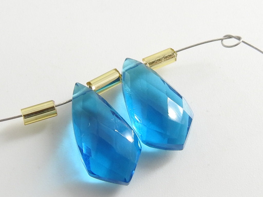 Quartz Faceted Kite Shape Bead Pair 15X8MM Earring Making Jewelry Supplies Wholesaler Gemstone Craft Component PME-QA