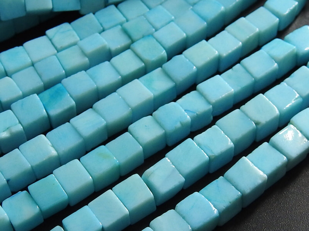 Blue Indian Opal Smooth Cube Beads 6mm Approx Box Cuboid Shape 16Inch Strand New Arrival Wholesale Price Loose Gemstone for Jewelry Supplies