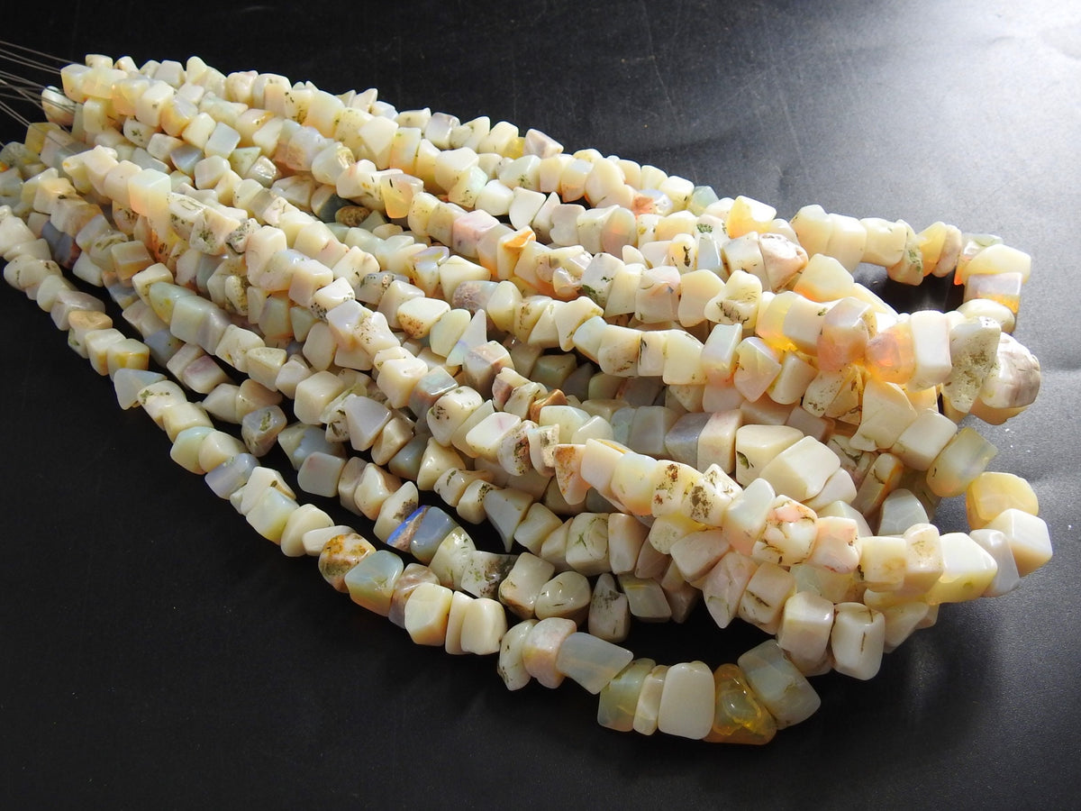 Natural Australian Opal Polished Rough Bead Strand, Uncut Chip Nugget Beads, 16 Inches Wholesale Gemstone Supplies for Jewelry Making MS