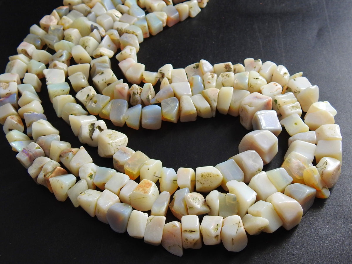 Natural Australian Opal Polished Rough Bead Strand, Uncut Chip Nugget Beads, 16 Inches Wholesale Gemstone Supplies for Jewelry Making MS