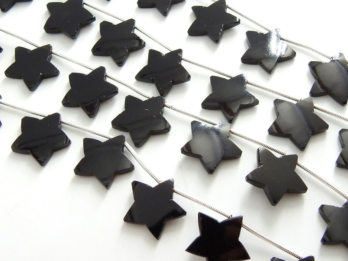 Black Onyx Smooth Star Shape Briolette Calibrated Bead 10Piece 15-14MM Approx One Of A Kind Wholesale Stones Supply for Jewelry Making