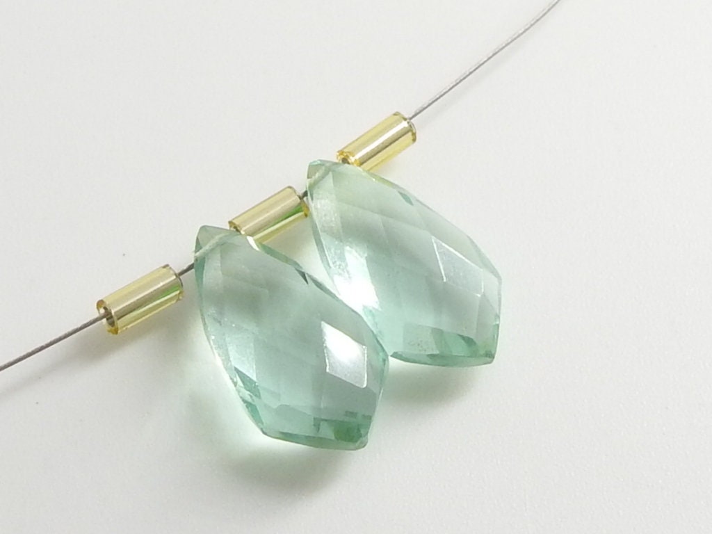 Quartz Faceted Kite Shape Bead Pair 15X8MM Earring Making Jewelry Supplies Wholesaler Gemstone Craft Component PME-QA