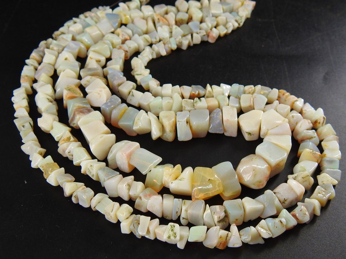 Natural Australian Opal Polished Rough Bead Strand, Uncut Chip Nugget Beads, 16 Inches Wholesale Gemstone Supplies for Jewelry Making MS