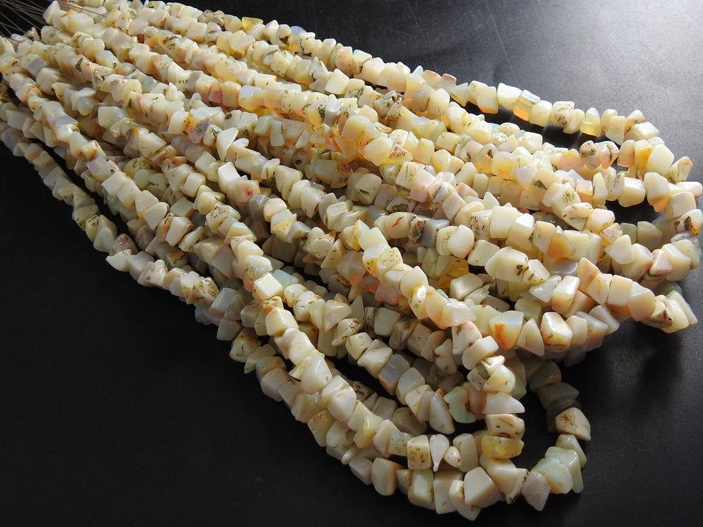 Natural Australian Opal Polished Rough Bead Strand, Uncut Chip Nugget Beads, 16 Inches Wholesale Gemstone Supplies for Jewelry Making MS