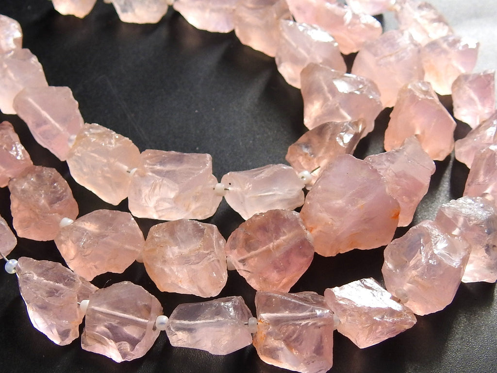 Rose Quartz Rough Tumble Nugget Strand, 14pc Natural Loose Raw Stone,15-20MM Long Approx Wholesale Jewelry Making Supplies Lot R3