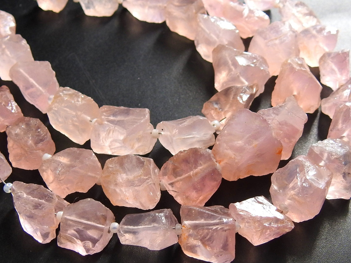 Rose Quartz Rough Tumble Nugget Strand, 14pc Natural Loose Raw Stone,15-20MM Long Approx Wholesale Jewelry Making Supplies Lot R3