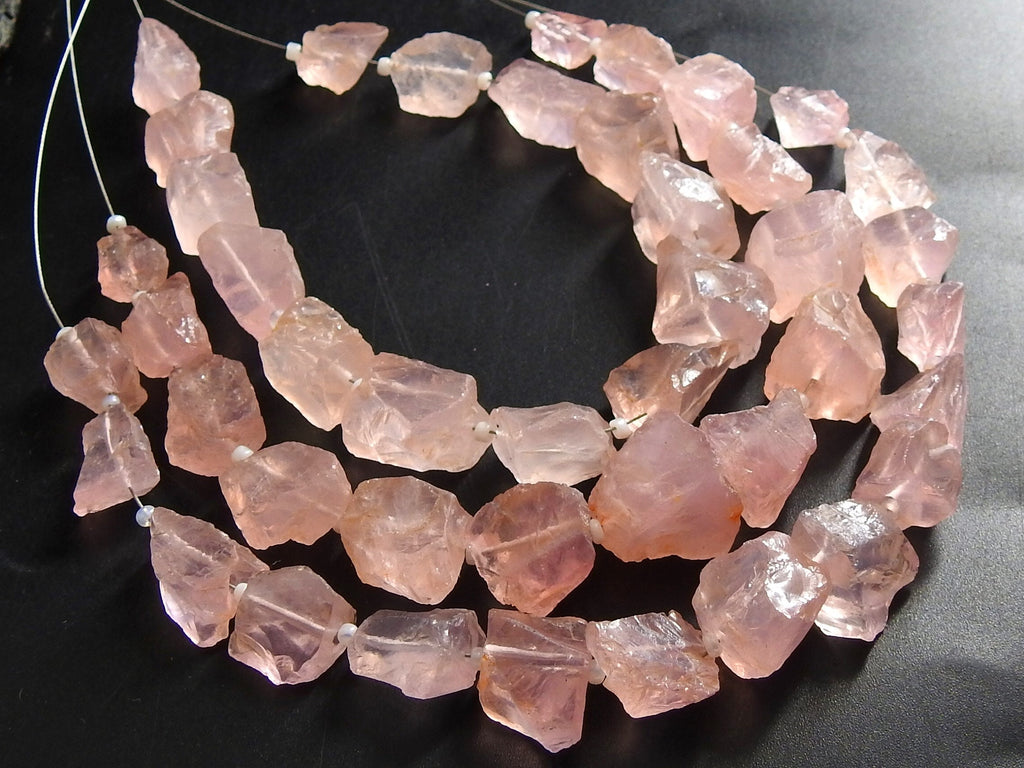 Rose Quartz Rough Tumble Nugget Strand, 14pc Natural Loose Raw Stone,15-20MM Long Approx Wholesale Jewelry Making Supplies Lot R3