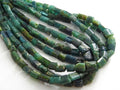 Green Tourmaline Natural Rough Crystal Tube Shape Bead Loose Raw Stone Necklace Bracelet 10Inches Strand 8X4To6X4MM RB2