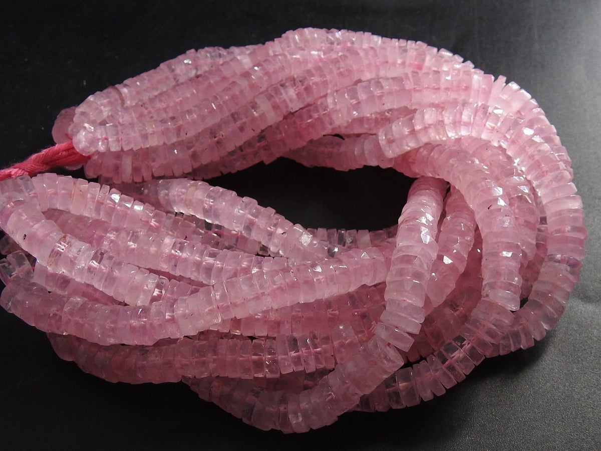 Natural Rose Quartz Beads Faceted Tire Coin Button Wheel Shape 6-7mm Wholesale Gemstone 8 Inch Strand Loose Pink Spacer Jewelry Supplies