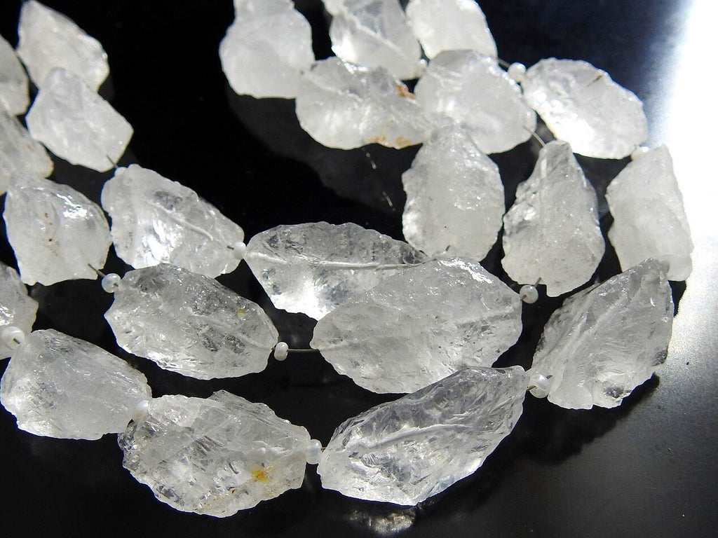 Natural Crystal Quartz Rough Marquise Hammer Bead Loose Raw Stone Wholesale Clear Quartz Points 8Inches 26x14mm Jewelry Making Supply