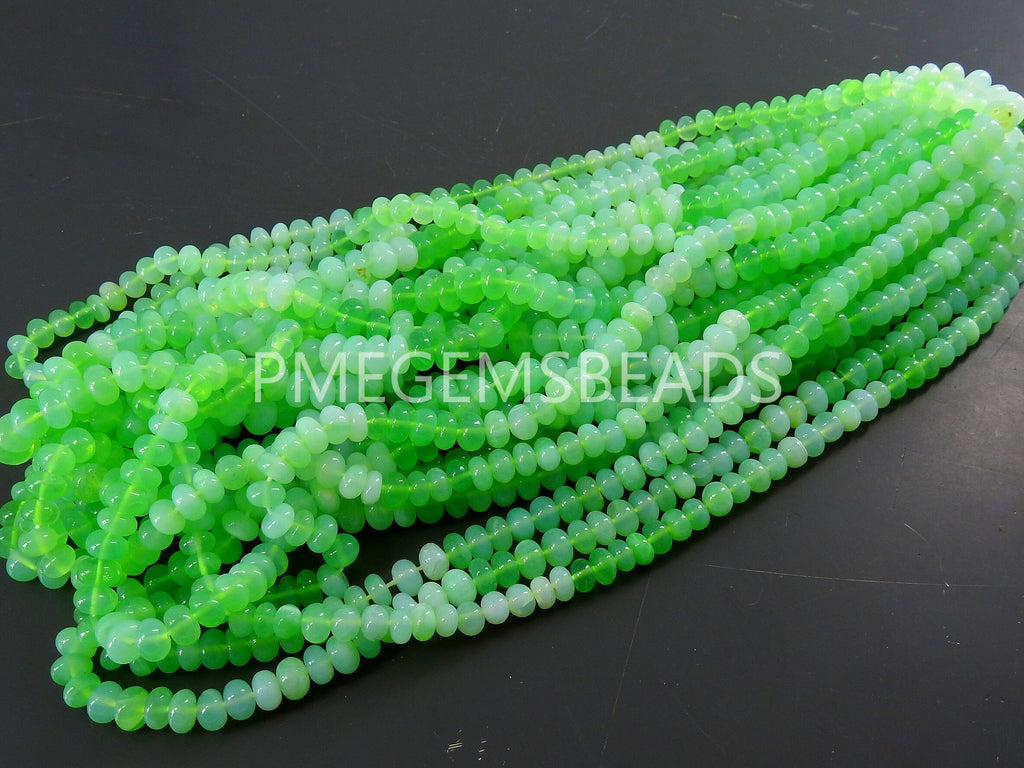 Green Opal Multi Shaded Smooth Rondelle Beads 16" Strand Natural Stone Gemstone Spacer Beads for Jewelry Making Bulk Wholesale Supply MS-B4