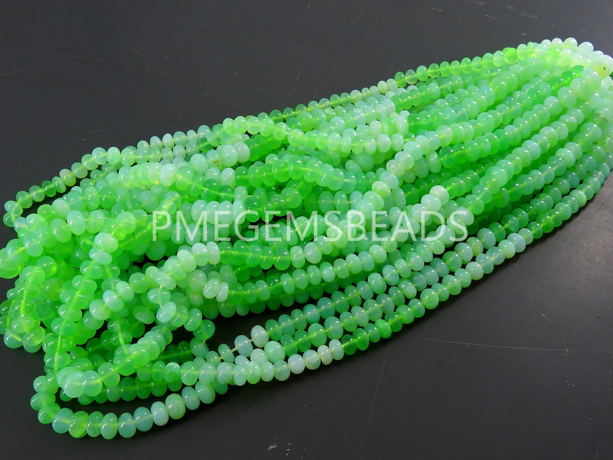 Green Opal Multi Shaded Smooth Rondelle Beads 16" Strand Natural Stone Gemstone Spacer Beads for Jewelry Making Bulk Wholesale Supply MS-B4