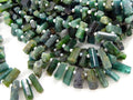 Natural Green Tourmaline Rough Stick Bead 15To8MM Long Approx 16Inch Strand Uncut Crystals Loose Gemstone Wholesaler Jewelry Making Supplies