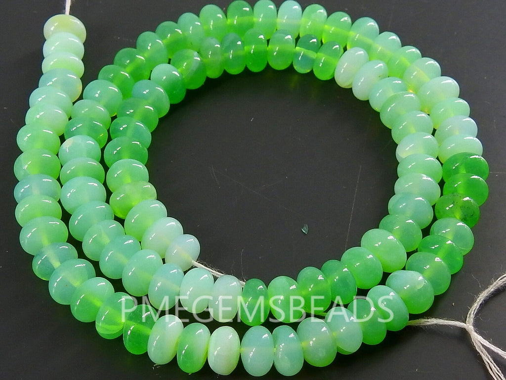 Green Opal Multi Shaded Smooth Rondelle Beads 16" Strand Natural Stone Gemstone Spacer Beads for Jewelry Making Bulk Wholesale Supply MS-B4