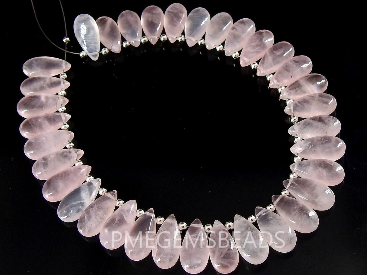 Rose Quartz Smooth Teardrop For Making Jewelry 10Piece 15X7MM Natural Stone PME-CY3