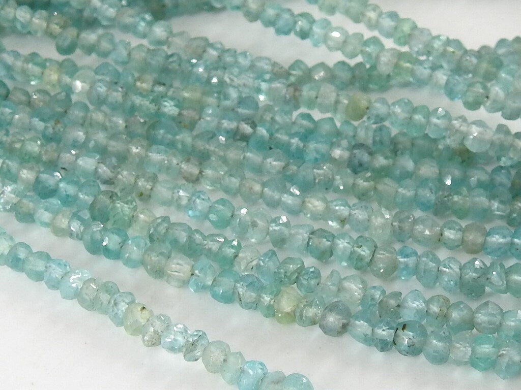 Sky Blue Apatite Faceted Roundel Bead For Jewelry Making Wholesale Price New Arrival 16Inches Strand Natural Stone WM-B8