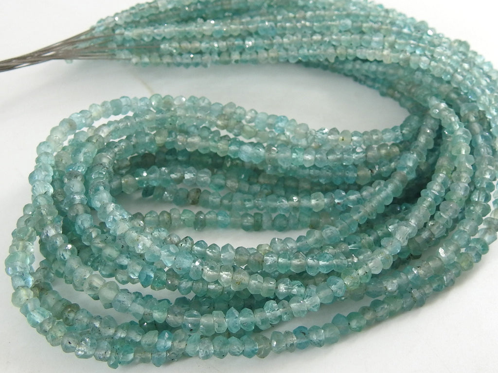 Sky Blue Apatite Faceted Roundel Bead For Jewelry Making Wholesale Price New Arrival 16Inches Strand Natural Stone WM-B8