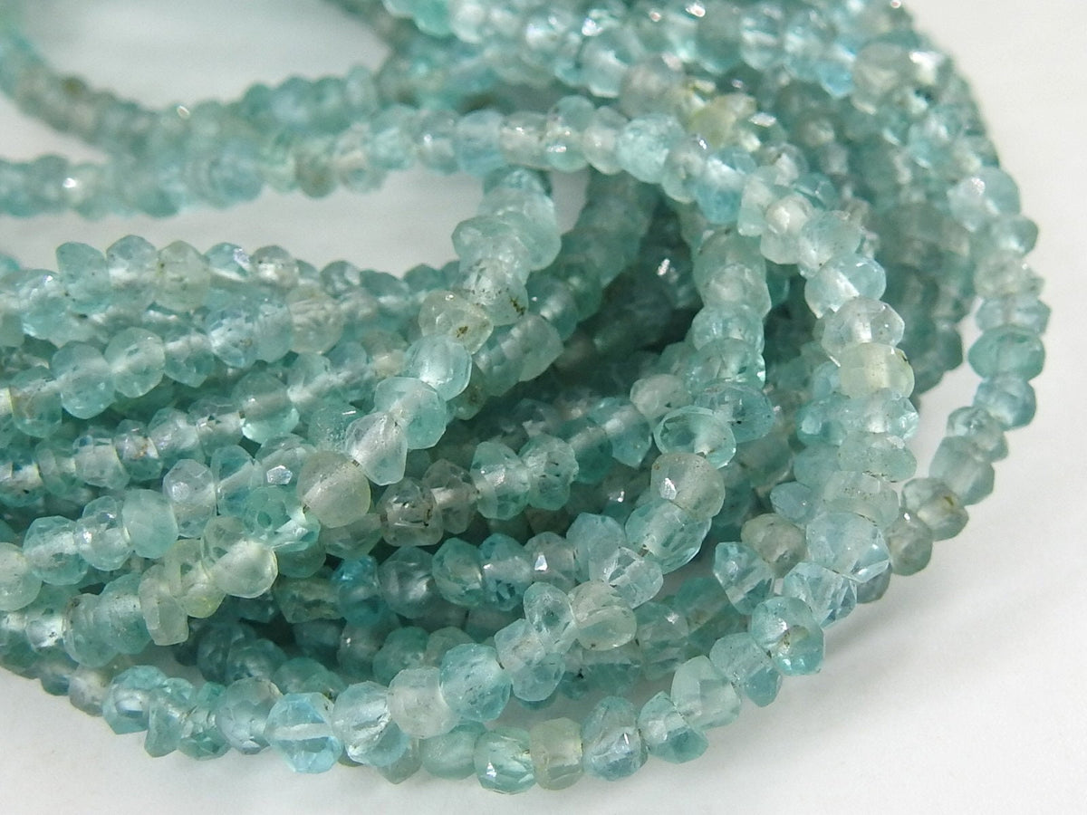 Sky Blue Apatite Faceted Roundel Bead For Jewelry Making Wholesale Price New Arrival 16Inches Strand Natural Stone WM-B8