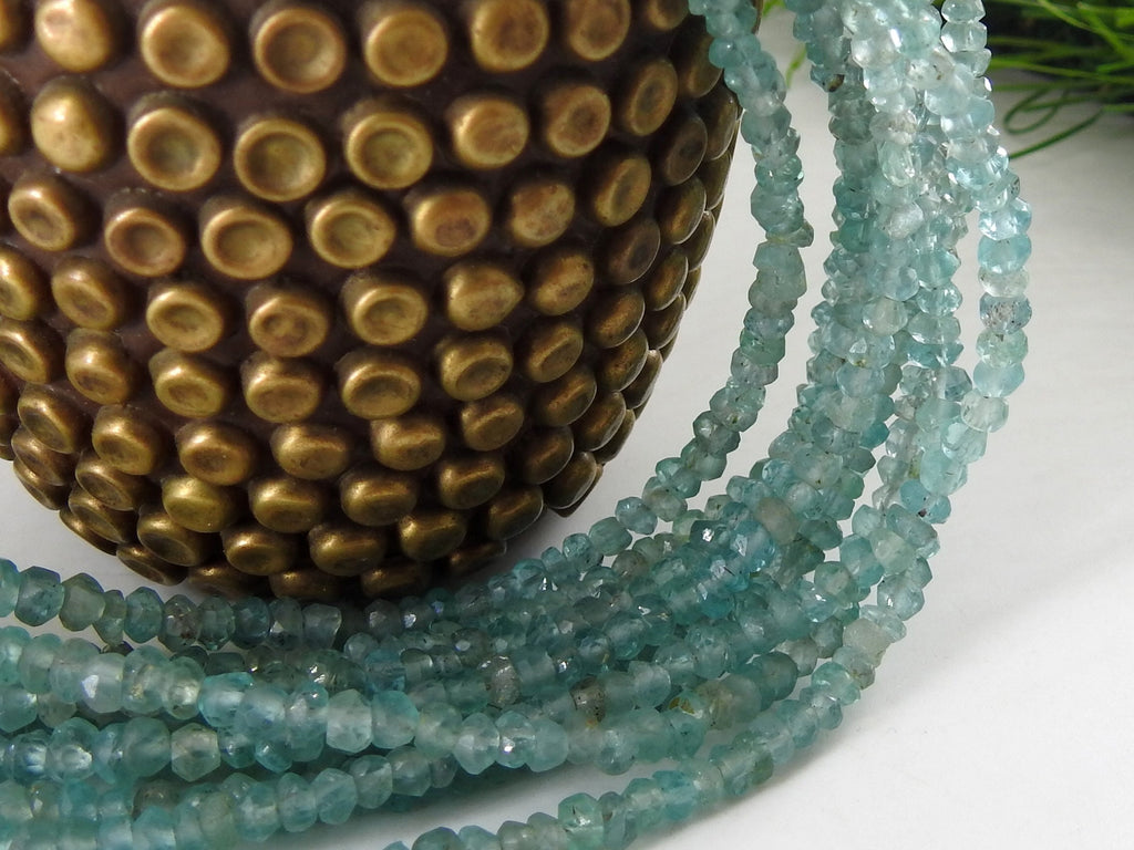 Sky Blue Apatite Faceted Roundel Bead For Jewelry Making Wholesale Price New Arrival 16Inches Strand Natural Stone WM-B8