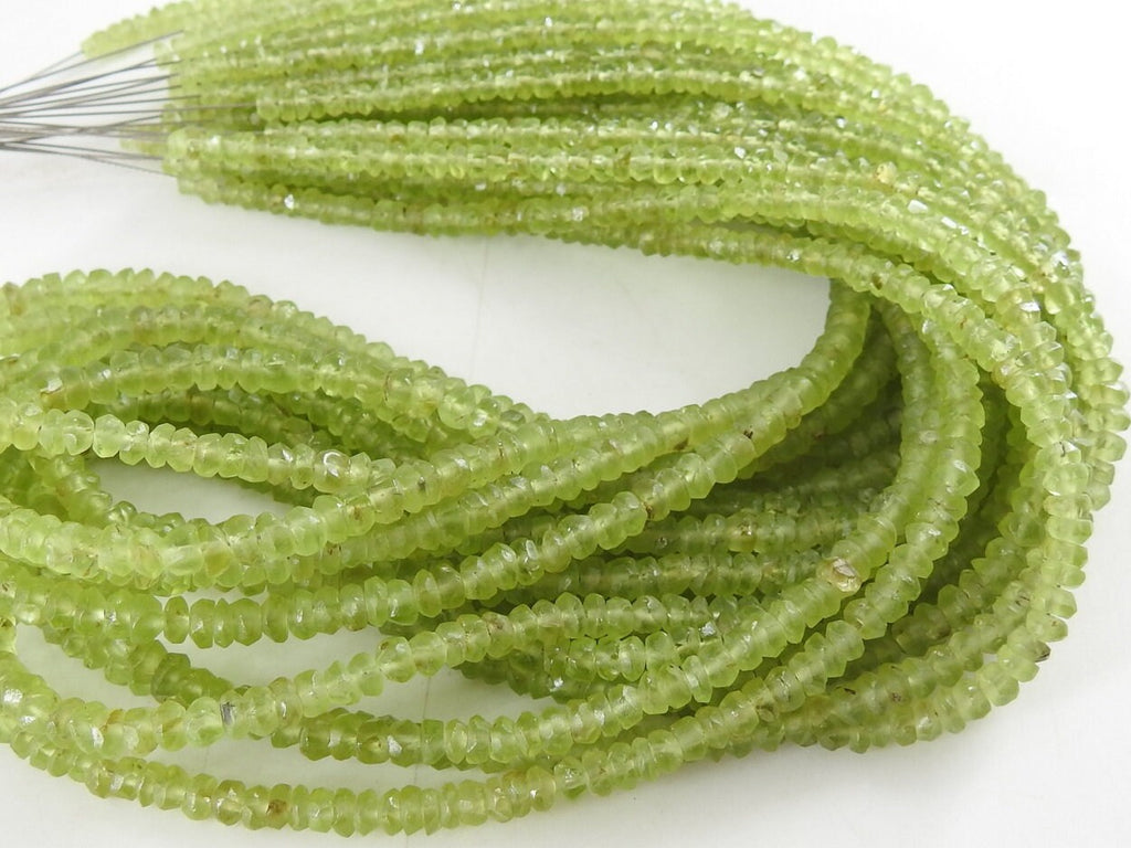 Peridot Smooth Matte Polished Roundel Bead-16Inches Strand-Wholesaler New Arrival-Natural Stone WM-B8