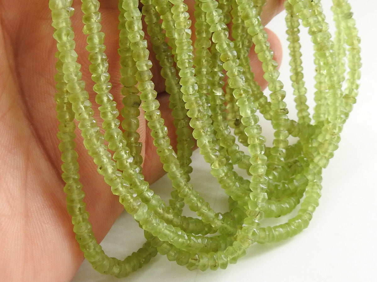 Peridot Smooth Matte Polished Roundel Bead-16Inches Strand-Wholesaler New Arrival-Natural Stone WM-B8