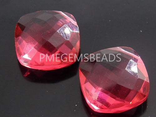10 Pcs Quartz Cushion Cut Faceted Beads 12x12mm – Supplies for Jewelry Making