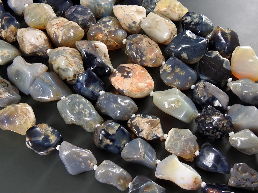 Australian Opal Multi Fire Natural Polished Rough Tumble Nugget 8Inches 15To20MM Long Approx WM