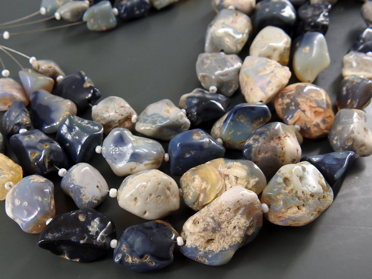 Australian Opal Multi Fire Natural Polished Rough Tumble Nugget 8Inches 15To20MM Long Approx WM